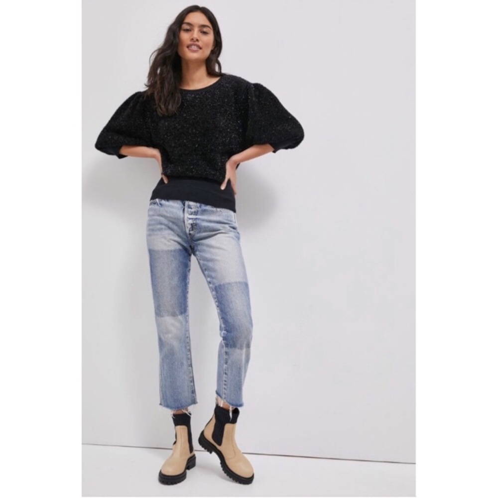 NWT ANTHROPOLOGIE PAMELA TINSEL SHIMMER SWEATER - Picture 4 of 10